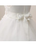 Ivory Lace Tulle Curly Hem Floral Flower Girl Dress